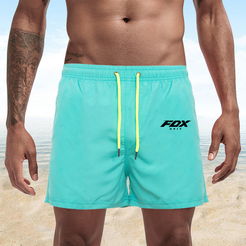 Fox Shorts Men's Casual Sports Short Pant Summer Beach Surf Drawstring Shorts Gym Fitness Running Sport Short S-4Xl