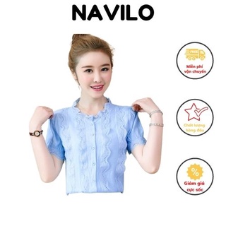 Áo sơ mi nữ trắng công sở kiểu hàn tay phồng đẹp NAVILO SM005