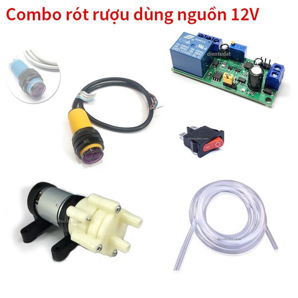 Combo Chế Máy Rót Nước Mini 12V