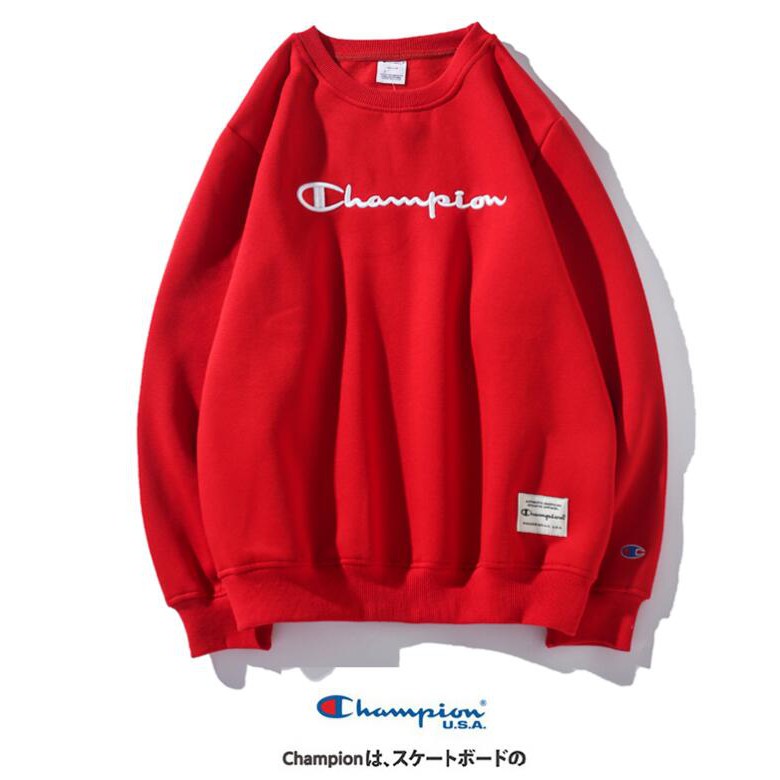 Áo Sweater Cotton Cổ Tròn Thêu Chữ Champion Thời Trang Cho Nam Nữ | BigBuy360 - bigbuy360.vn