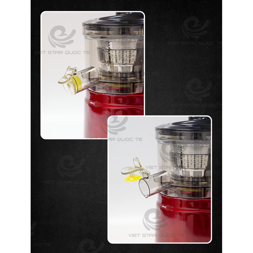 Máy ép chậm trái cây rau củ quả Việt Star Quốc Tế KB-F8 gọn nhẹ -Màu Đỏ-Bảo hành chính hãng 12 tháng
