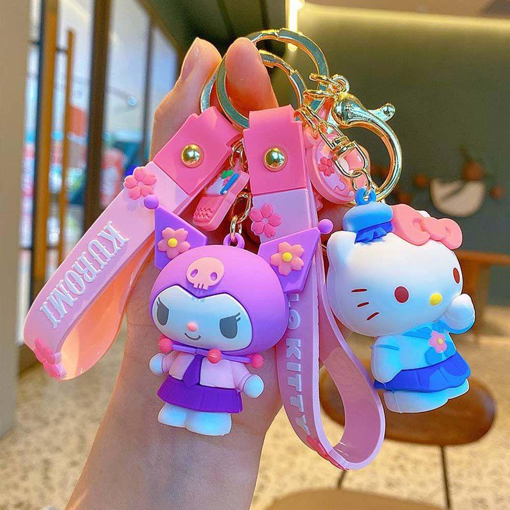 DARNELL Móc Khóa Hình Mèo Kitty / Cinnamoroll / My Melody / My Melody Bằng PVC Xinh Xắn Cho Nữ