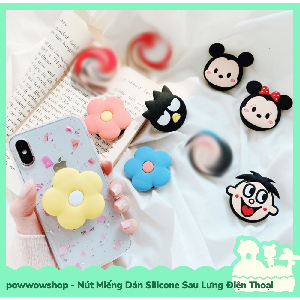 [Sẵn VN - Hỏa Tốc] Phụ Kiện Nút Dẻo Silicone, Miếng Dán Mặt Lưng Tạo Tay Vịn Giá Đỡ Cho Điện Thoại Funny Life