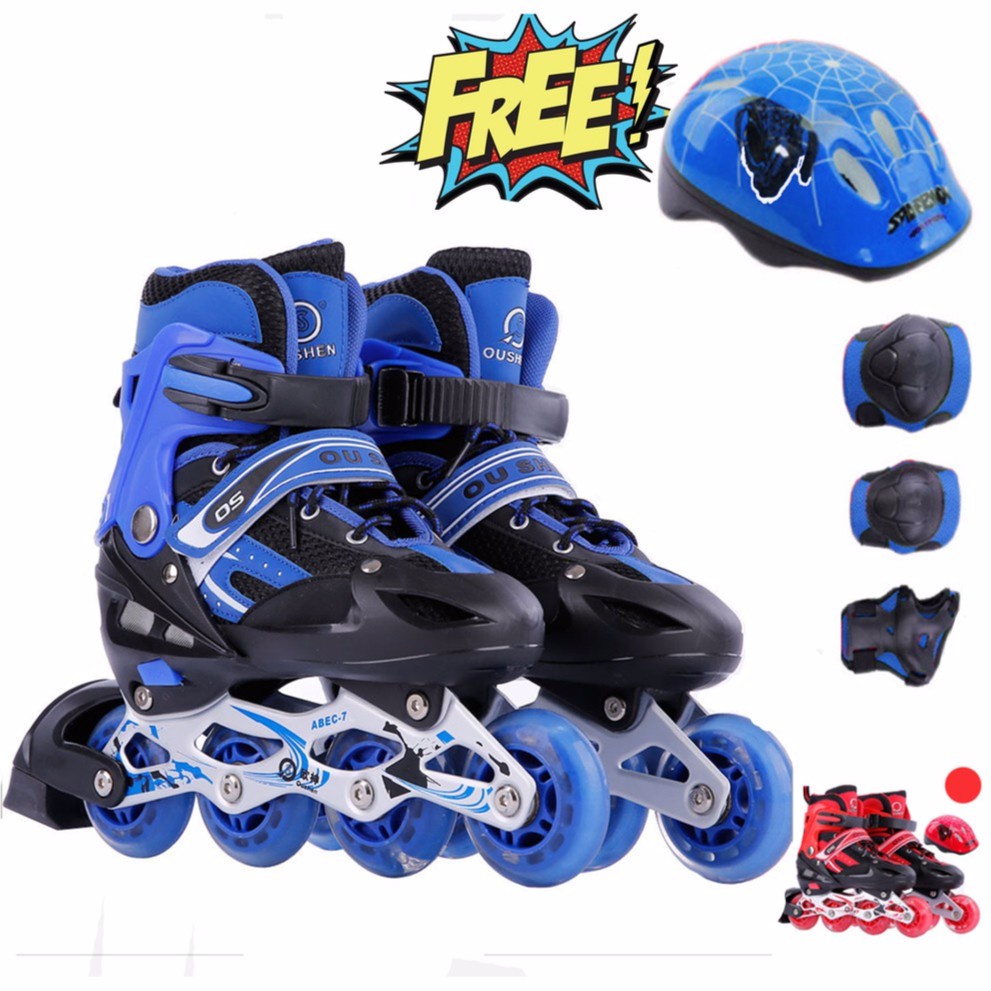 Giày Batin, Giày trượt Patin Trẻ Em Chống Trẹo Chân Tặng Kèm Mũ Và Đồ Bảo Hộ Bảo Hành 1 Đổi 1 Trong 12 Tháng