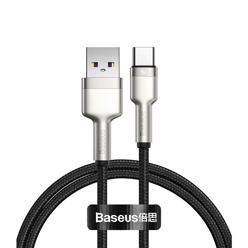 Cáp sạc nhanh và truyền data Baseus Cafule Series Metal USB to TypeC dài 2M, Super QC 40W (Màu Random)