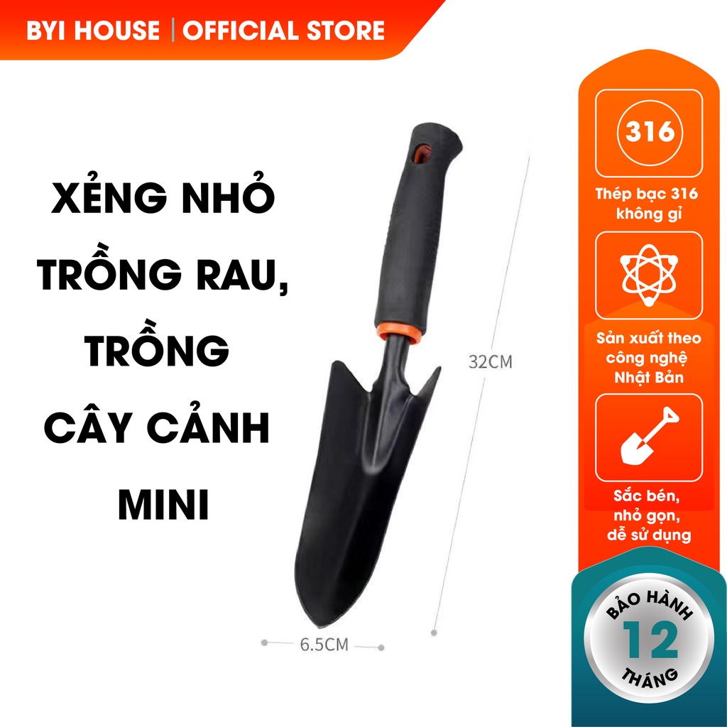 [Quà Tặng]Xẻng Mini Làm Vườn, Xẻng Cầm Tay, Dụng Cụ Chăm Sóc Cây Cảnh, Trồng Rau Tiện Lợi- BYI House