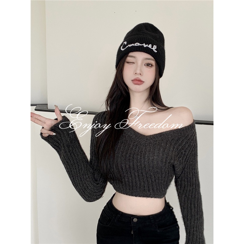 Enjoy Freedom Áo Sweater Dệt Kim Dáng Ôm Thời Trang Cho Nữ
