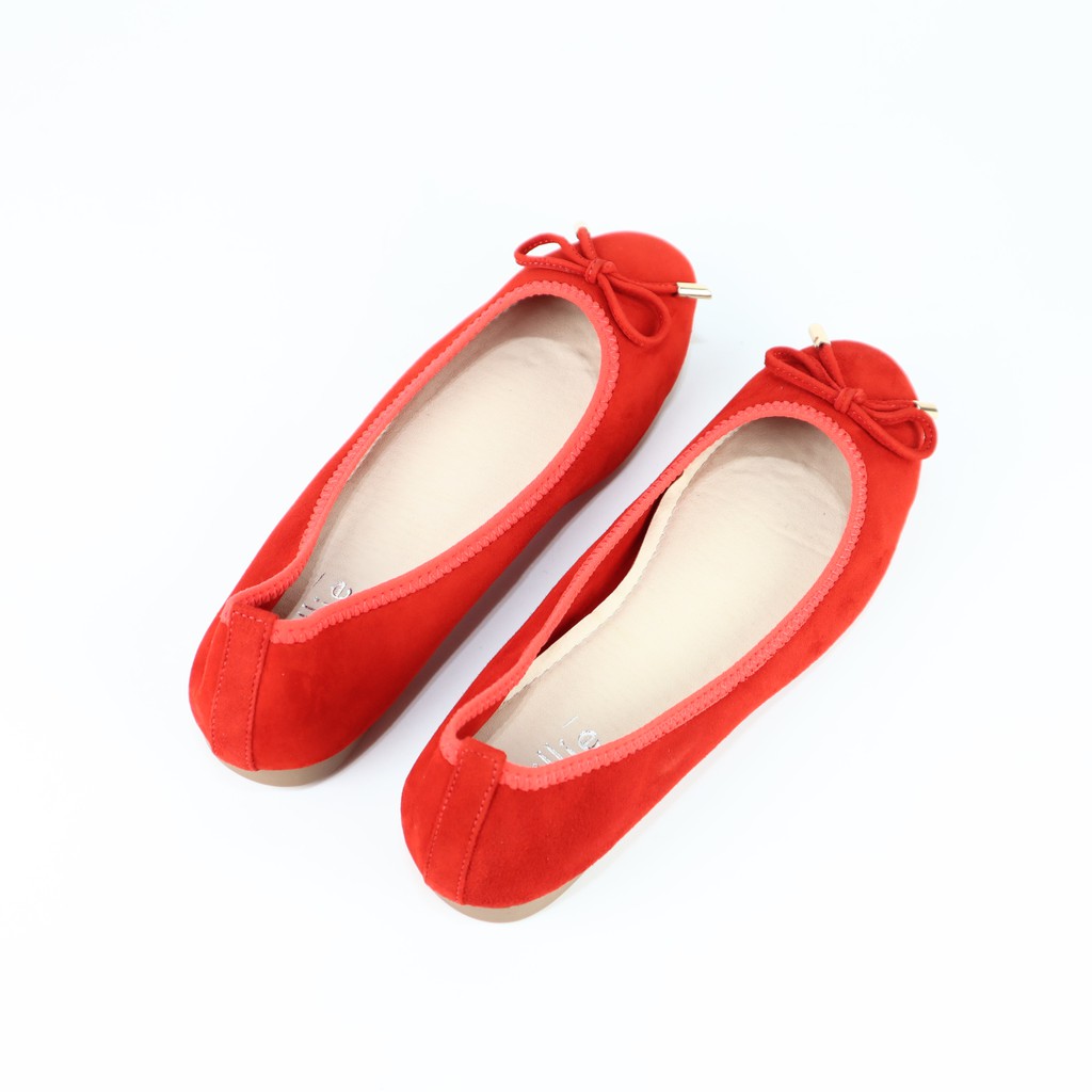 Giày búp bê Cillie da thật mũi tròn gắn nơ 1012 | BigBuy360 - bigbuy360.vn