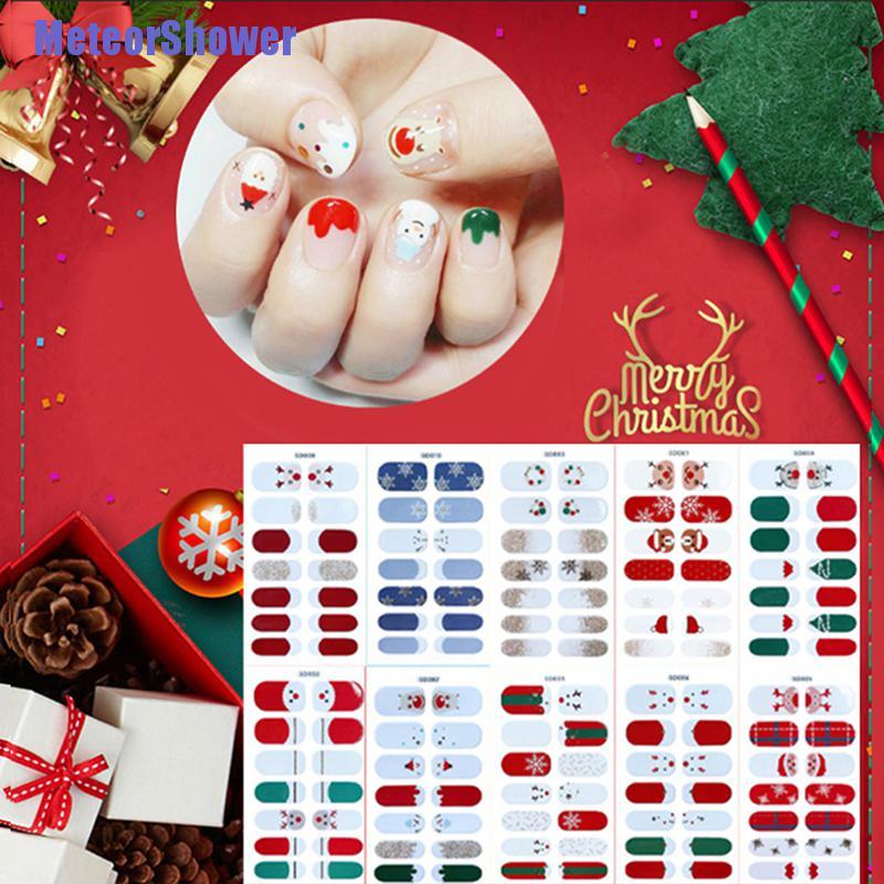 1 Sticker Dán Móng Tay Họa Tiết Giáng Sinh