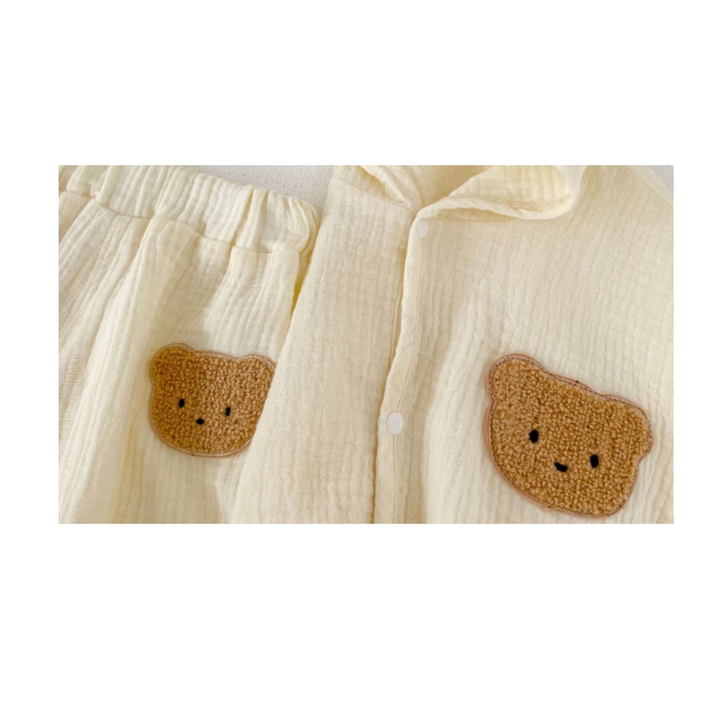 Bộ Áo Khoác cardigan Có Mũ + Quần Dài Chống Muỗi Thời Trang Xuân Hè Hàn Quốc Cho Bé