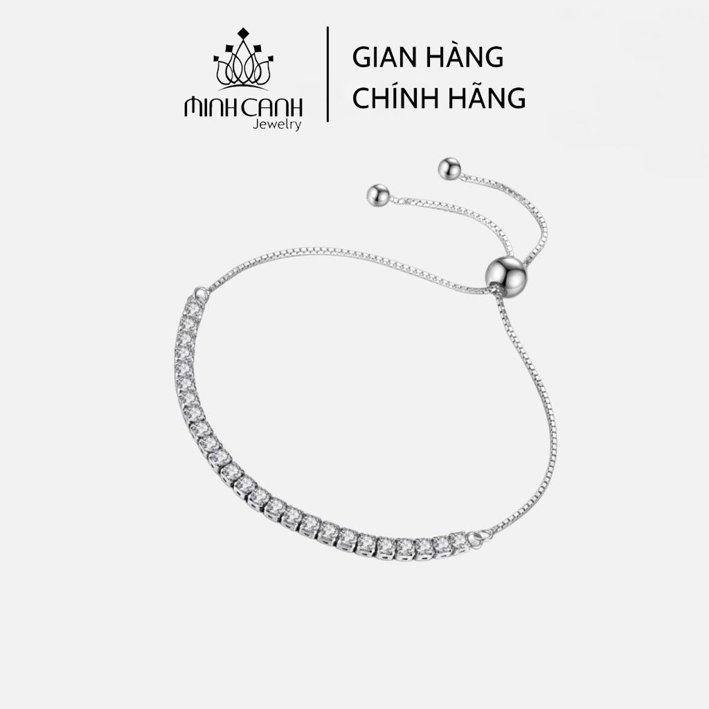 Lắc Tay Bạc Dải Đá Dây Rút Minh Canh Jewelry