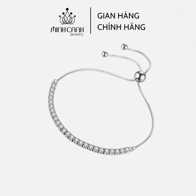 Lắc Tay Bạc Dải Đá Dây Rút Minh Canh Jewelry