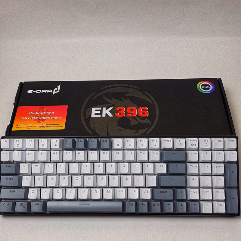 Bàn phím cơ, máy tính E-Dra EK396 RGB⚡️𝑭𝑹𝑬𝑬𝑺𝑯𝑰𝑷⚡️cao cấp, dùng cực bền, gõ êm tay, chơi game và văn phòng đều ngon