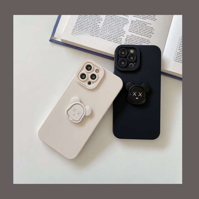 Ốp Lưng Iphone Dẻo Vuông Viền Nổi KAWS Kèm IRING 7plus/8plus/x/xr/xs/11/12/13/14/pro/max/plus/promax