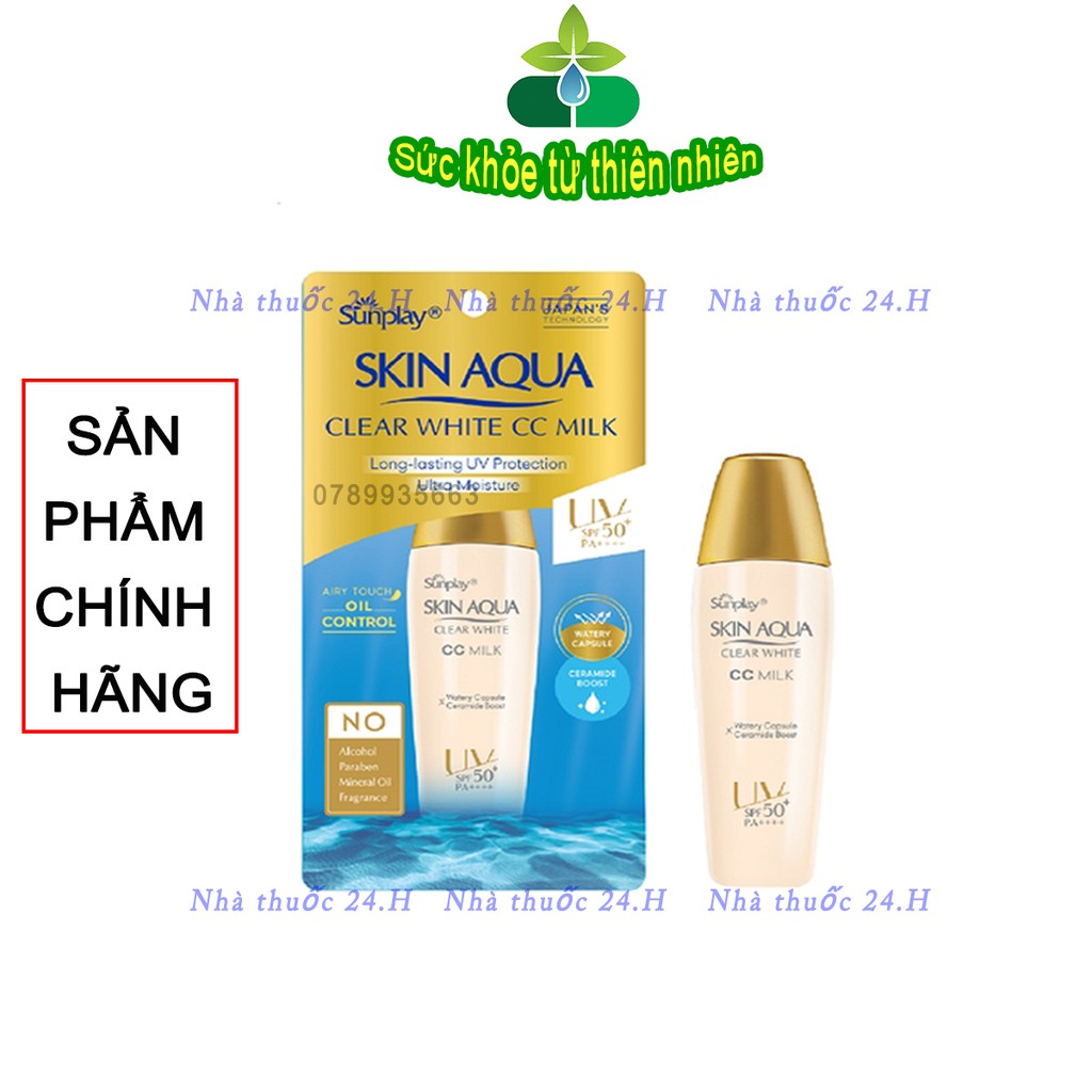 Sữa chống nắng tạo nền Sunplay Skin Aqua Clear White CC Milk 25g