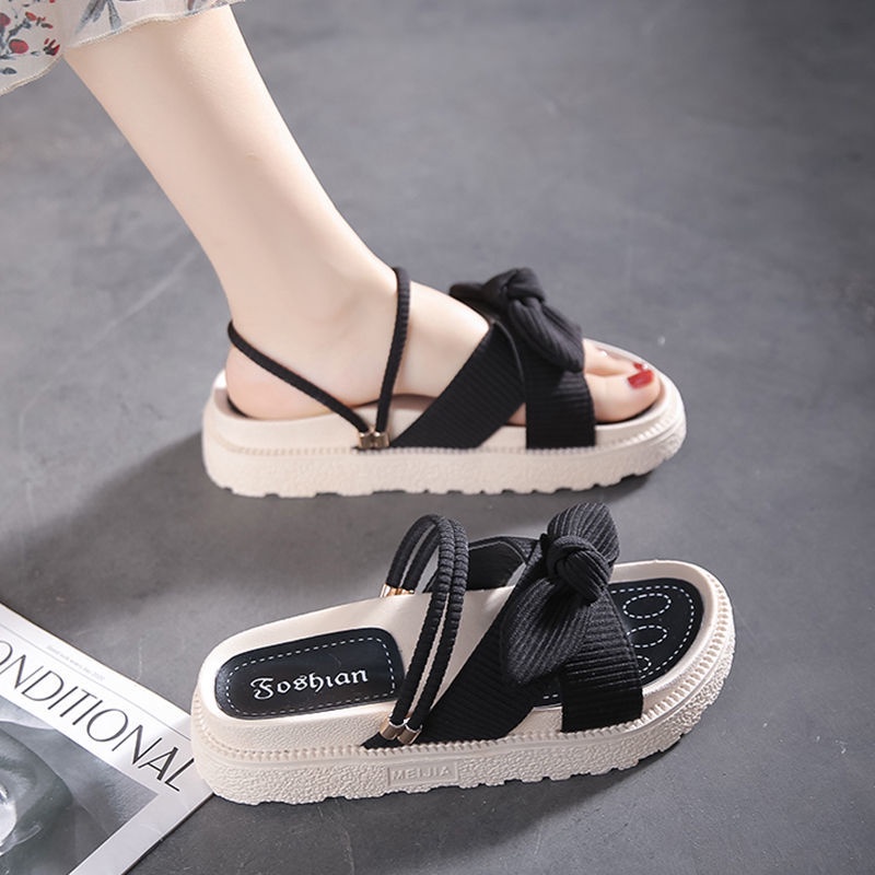 Dép Sandal Đế Phẳng Dày Dặn Phong Cách Thời Trang Mùa Hè 2022 3-5cm Dành Cho Nữ