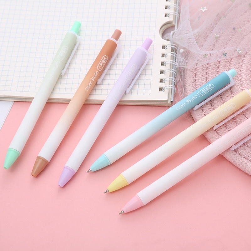 Bút Bi Bấm màu pastel 0.5mm, Bút gel bấm viết mượt mực ra đều, bút bi nước cute Ếch Ộp Vpp
