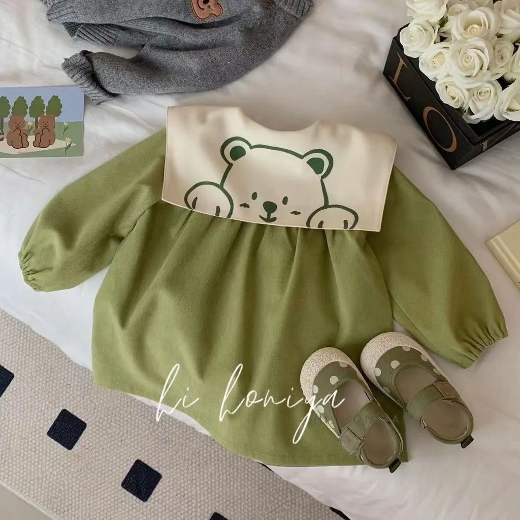 Đầm Công Chúa Tay Dài Phong Cách Hàn Quốc Thời Trang Mùa Thu Cho Bé Gái