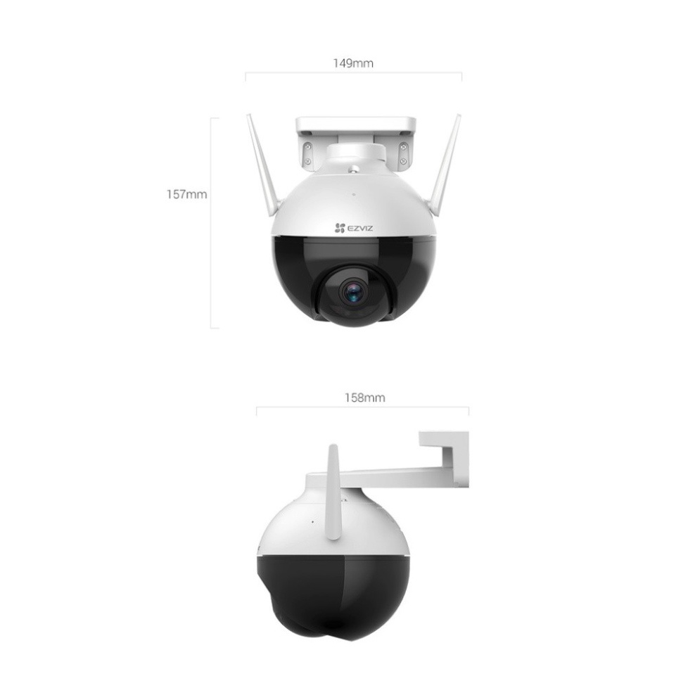 Camera ngoài trời ezviz c8c, kết nối wifi, xoay 360 độ quay có màu ban đêm, chống nước ip65, chế độ bao quát toàn cảnh