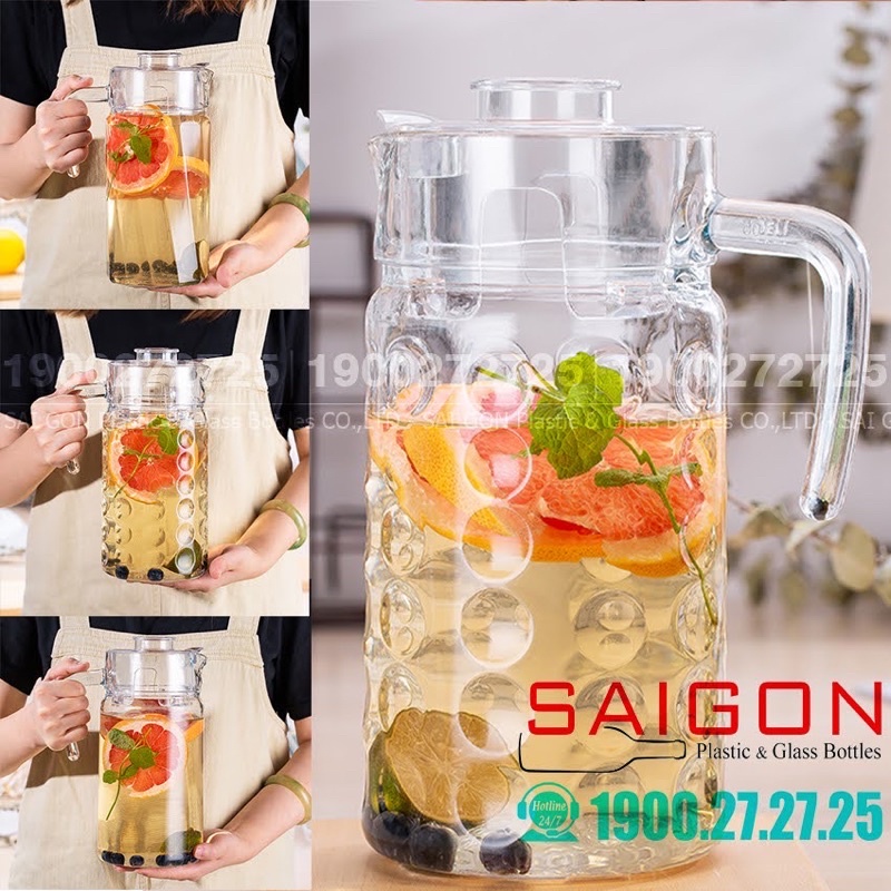 Bình Thủy Tinh xoáy 1800ml