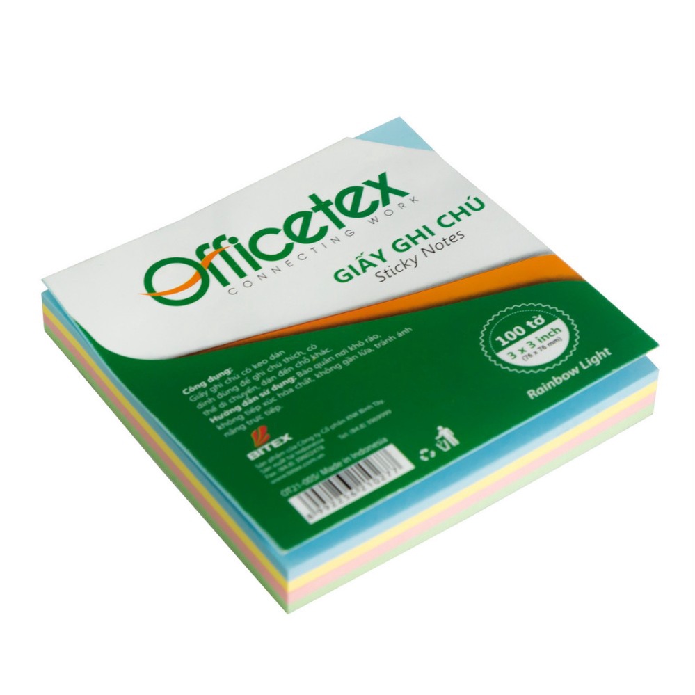 Giấy ghi chú Officetex dạ quang nhiều màu giấy nhớ chất lượng cao ANKICO
