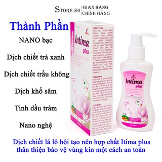 Dung dịch vệ sinh INTIMA PLUS nước rửa phụ khoa se khít vùng kín kháng