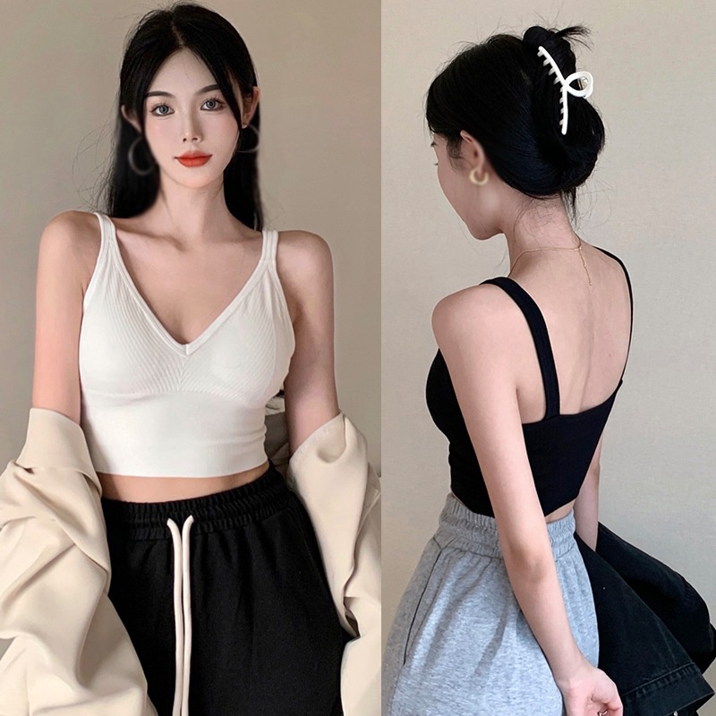 Áo tanktop hai dây màu sắc đơn giản cho nữ