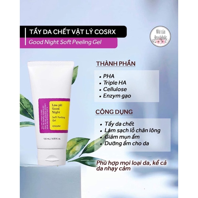 Gel tẩy da chết COSRX LOW PH GOODNIGHT PEELING GEL