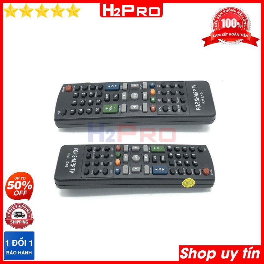 Điều khiển dùng cho TV SHARP RM-L1046 H2Pro sử dụng tốt (1 chiếc), remote cho Tivi LED-LCD SHARP (tặng đôi pin 10K)