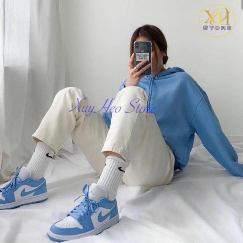 Giày 𝐉𝐨𝐫𝐝𝐚𝐧 Xanh Dương 𝐜ổ thấp - Giày JD1 Xanh Dương Thấp Cổ Thời Trang đế cao su êm chân, da may cao cấp