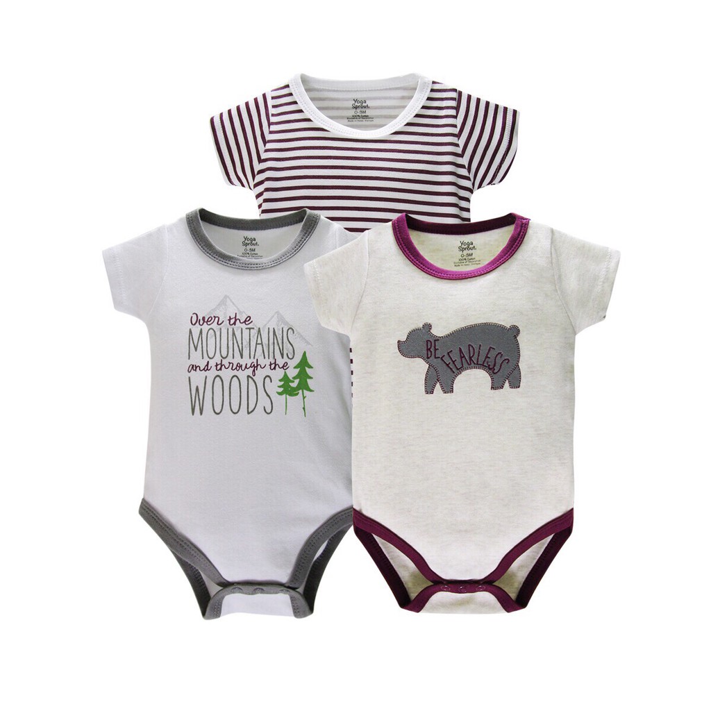 [Mã SKAMLTSM9 giảm 10% đơn 99K] Set 3 Bodysuit Cộc Tay Xuất Dư Đẹp Cho Bé Trai & Gái Từ 3-13kg