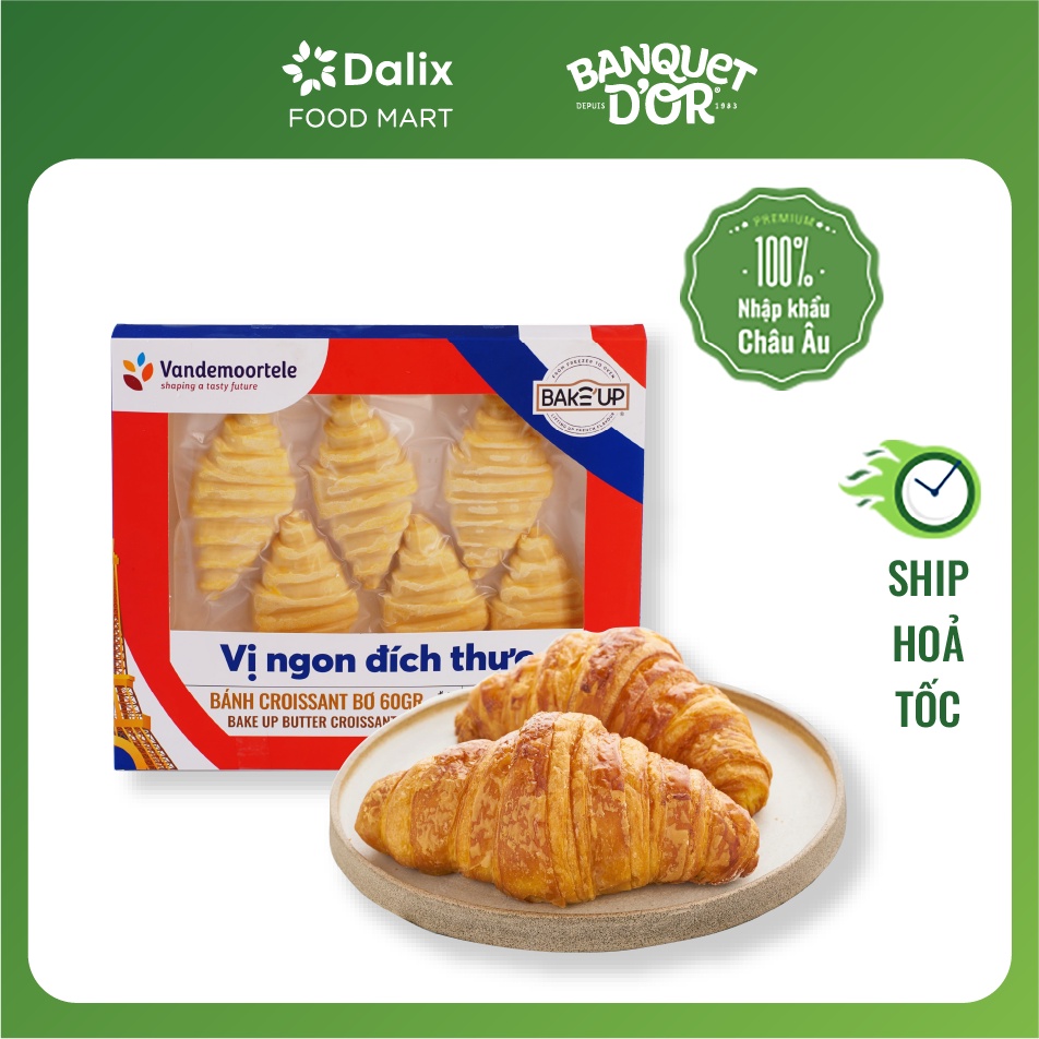 Combo Bánh sừng bò cấp đông Nhập khẩu Pháp (nướng nồi chiên không dầu hoặc lò nướng) - Bánh Croissant