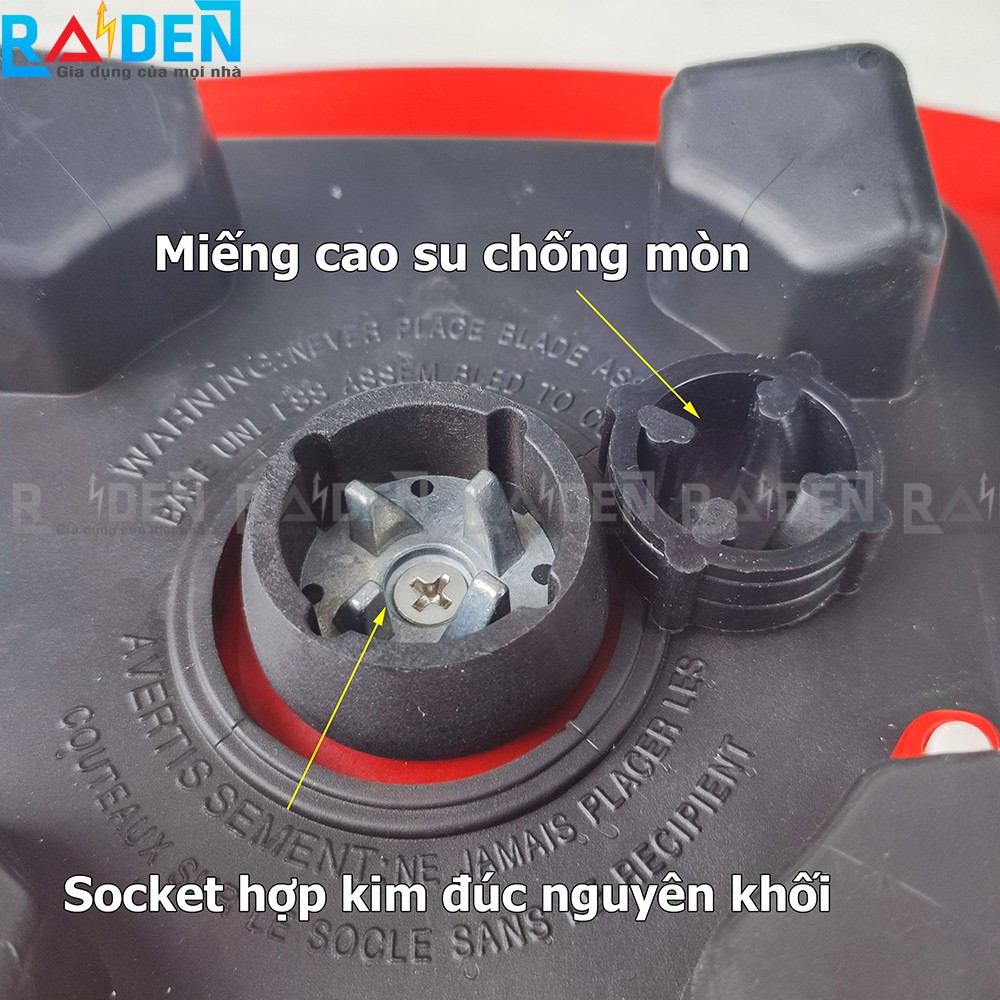 Máy xay sinh tố 1450W Osako OS-1560 với cối nhựa kháng vỡ 2Lit, socket bọc cao su không bị mài mòn