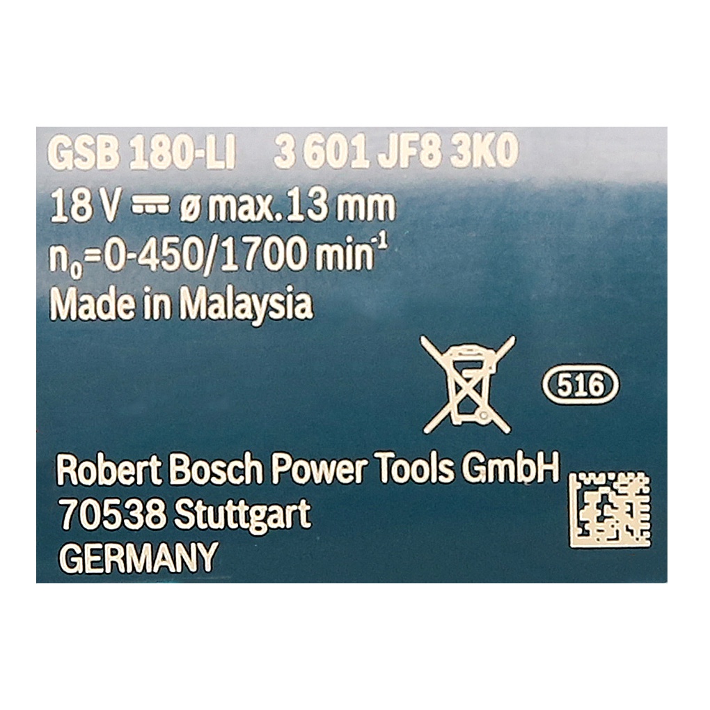 Máy khoan pin - Máy khoan động lực dùng pin GSB 180-LI + phụ kiện BOS: 18V