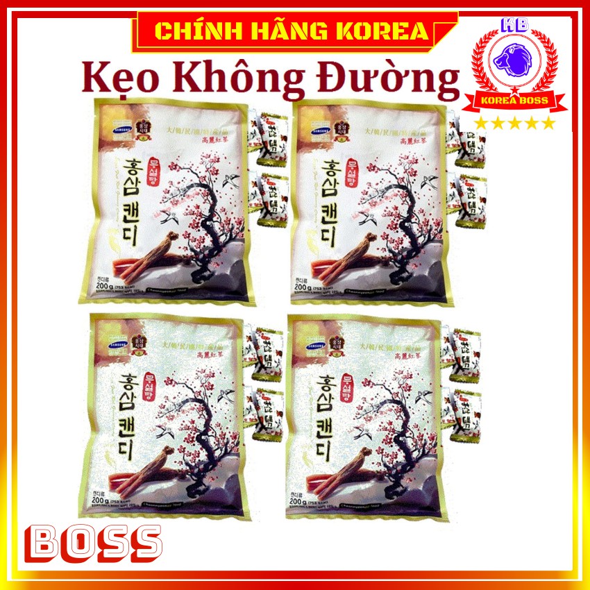 Kẹo Sâm Hàn Quốc Không Đường, Kẹo Sâm Cao Cấp Gói 500gr