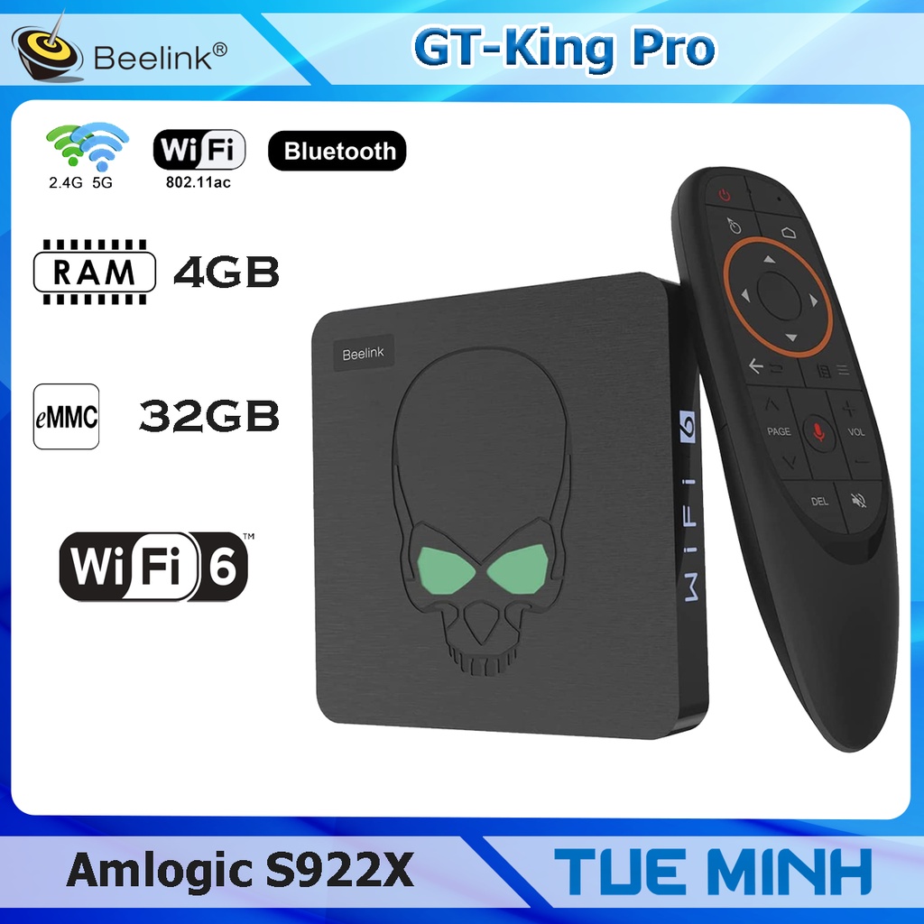 Android TV Box GT-King 2022 - Wifi6, Amlogic S922X, Ram 4GB, Bộ nhớ trong 32GB