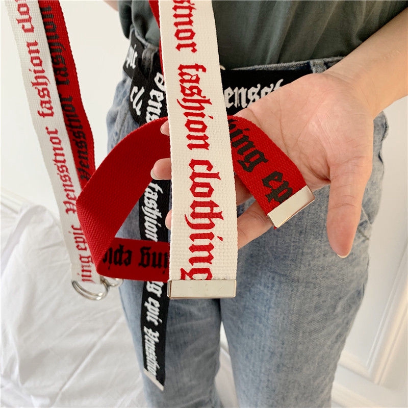 Thắt lưng vải canvas bản rộng phong cách harajuku thời trang cho nam nữ 22557