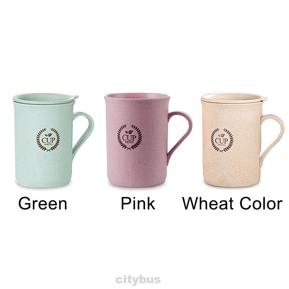 320ml Cup Coffee Tea Wheat Straw Lid Drinking Home Office Mug Travel Reusable Eco-friendly