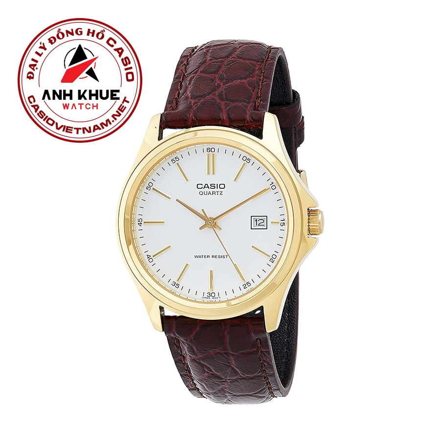 Đồng Hồ Casio Nam MTP-1183Q-7A | Dây Da | Viền Mạ Vàng | Chống Nước