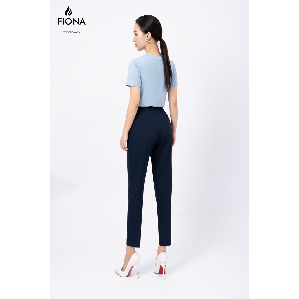 Quần Công Sở Nữ Cạp Cao FIONA, Quần Baggy Tuytsi Trẻ Trung trang trí mặt đai F351331
