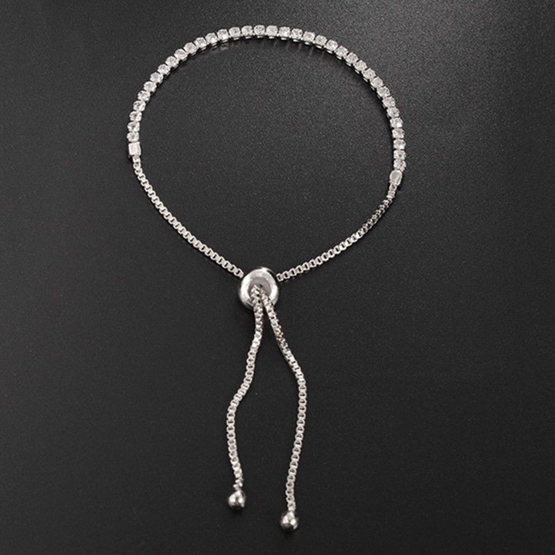 Vòng tay xi vàng hồng đính đá cho nữ