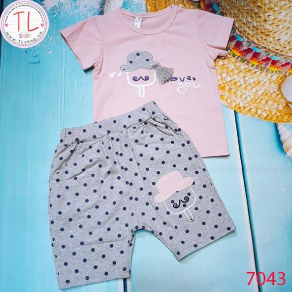 Thời Trang Trẻ Em -Set đồ bộ họa tiết đính tua rua quần chấm bi– Quần Áo Bé Trai - Bộ Bé Trai - Quần Áo Bé Gái - Bộ Bé
