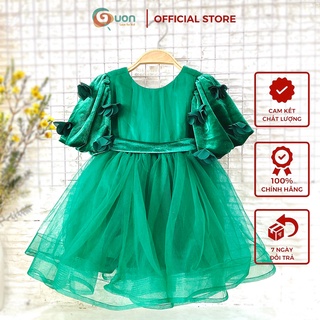 Đầm công chúa GUON Tuyết Nhung vải nhung lót phi mờ cao cấp cho bé từ 8 - 41kg