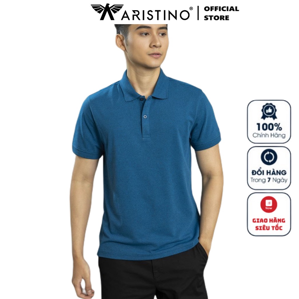 Áo Thun Nam Có Cổ Polo Nam Ngắn Tay Aristino APS014S1 Trơn Màu Chất Liệu CVC Cao Cấp Chất Lượng Dáng Regular Suông Nhẹ