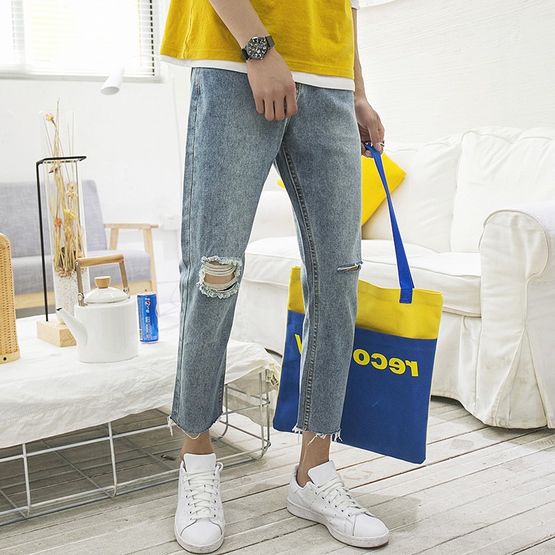 Quần Jean Nam - Quần Baggy Nam Cá Tính Thời TRang - jean dày- Wash Phong Cách Cao Cấp(tua)