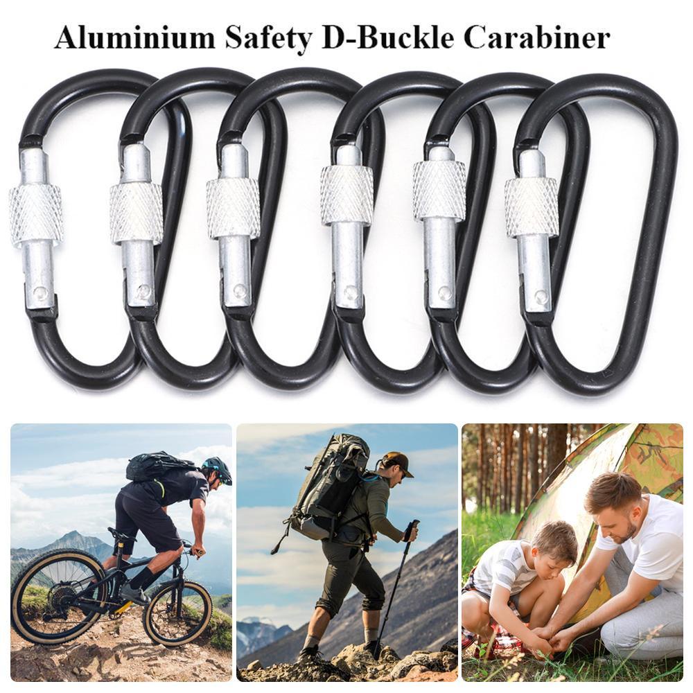 MAYSHOW Set 6 / 12 Móc Khóa Leo Núi Bằng Hợp Kim Nhôm Màu Đen Chất Lượng Cao