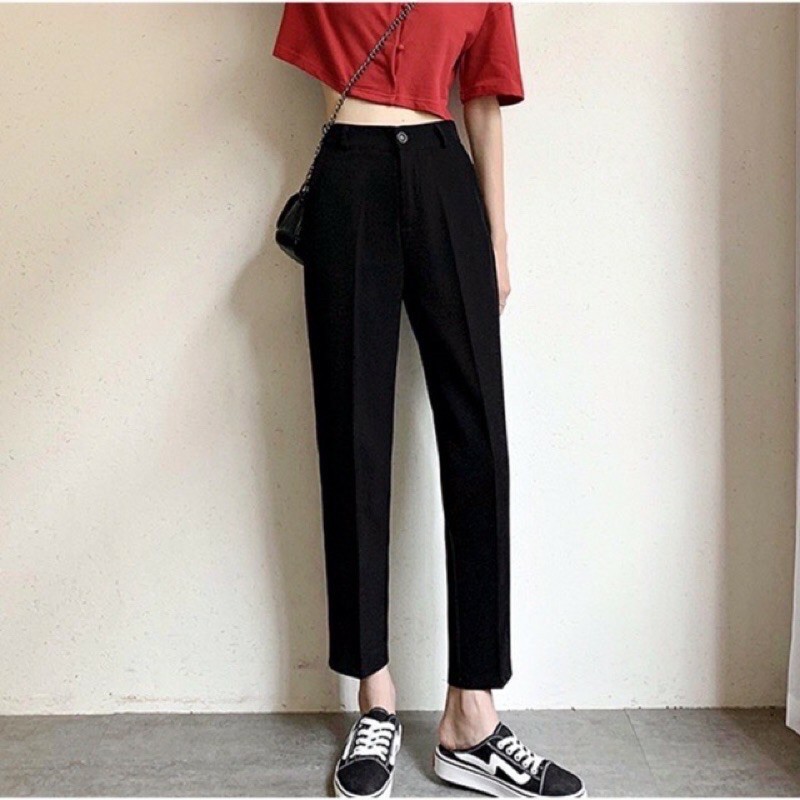 Quần baggy nữ,quần baggy gấu bằng trẻ trung năng đông