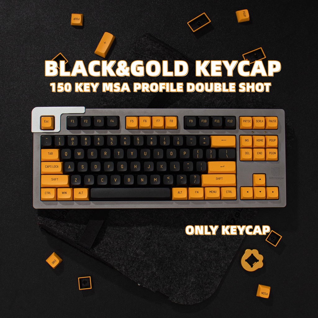 Nút Bàn Phím Cơ Màu Vàng Và Đen 150Keys Cho Bàn Phím Cơ GMMK Pro/RK61