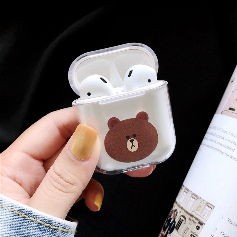 Vỏ đựng tai nghe bluetooth không dây có móc khóa hình hoạt hình xinh xắn