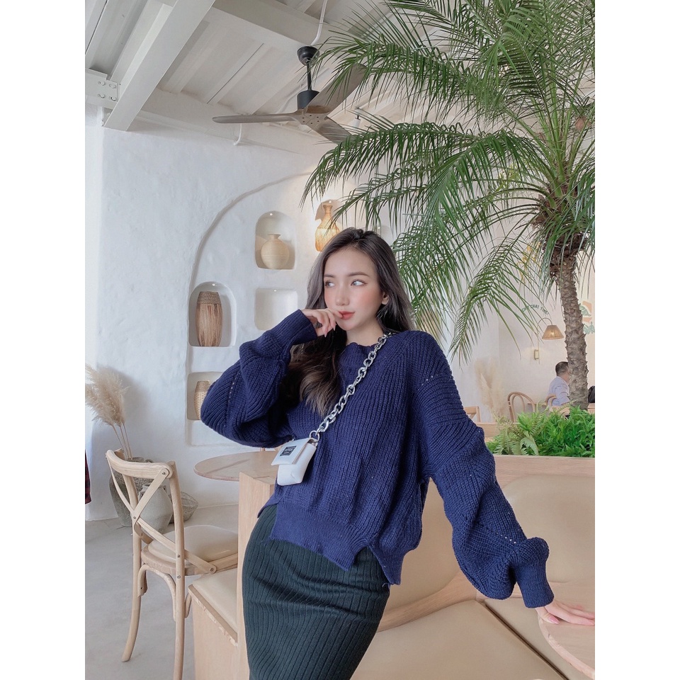 Set áo len + váy thun gân. Có 1 màu. KÈm hình chụp thật 100%. Size dưới 55kg vừa. Đơn giản mà đẹp nha
